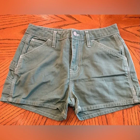 Dickies Women’s Junior Carpenter Shorts Ivy Green Size 3/26 Like New - Picture 5 of 6